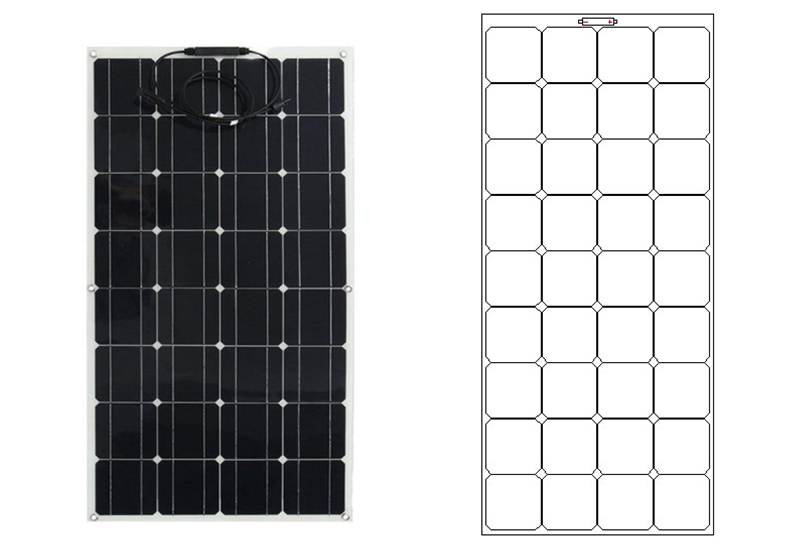 flexible monocrystalline solar panel with drawing