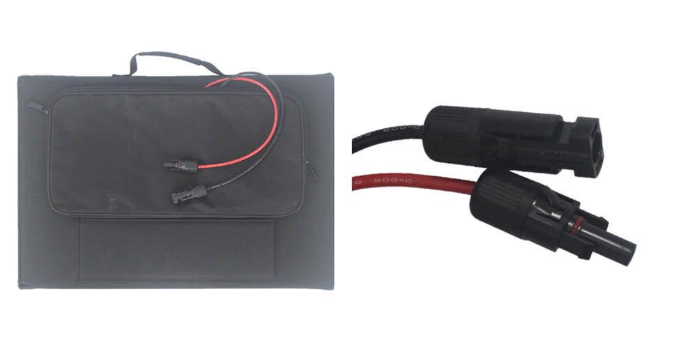 solar charger folded kit with MC4 output port details lynsa solar