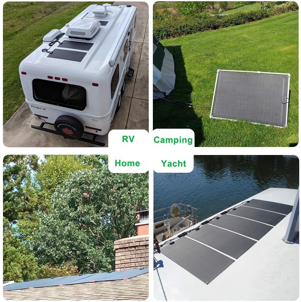 Application of lynsa solar flexible shingled solar panels on RVs, camping, home and yacht